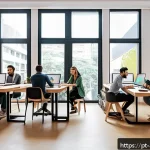 Home 20 광고디자인과 관련된 정부 지원 사업 - A modern co-working space in São Paulo filled with diverse Brazilian creative professionals working ...